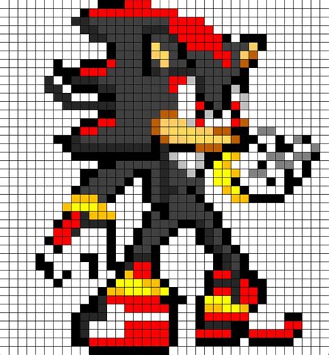 Shadow Sonic Boom Pixel Art | Dibujos en cuadricula, Dibujos fáciles, Pixel art