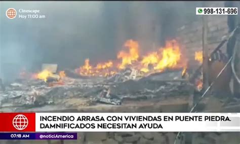 Puente Piedra Incendio consumió viviendas de Laderas de Chillón