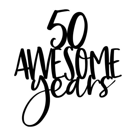 50th Birthday Cupcake Topper Svg Anniversary Png Cute Over The Etsy