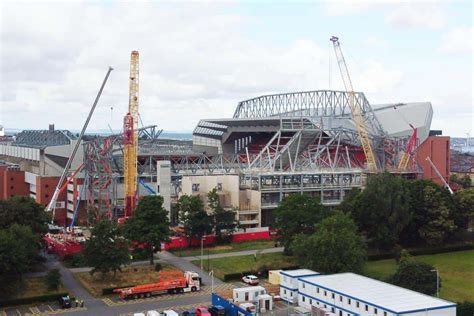 New Photos Of M Anfield Road End Expansion Roof Truss Lifted