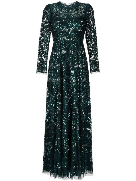 Needle Thread Alicia Sequin Embellished Gown In Green Modesens