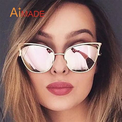 Aimade Vintage Women Cat Eye Sunglasses Fashion Female Hollow Shades