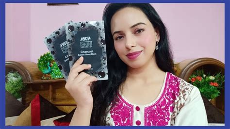 Nykaa Charcoal Bubble Sheet Mask Review YouTube