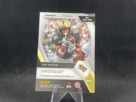 Panini Prizm Draft Tre Nixon Rookie Blue Cracked Ice Prizms Auto