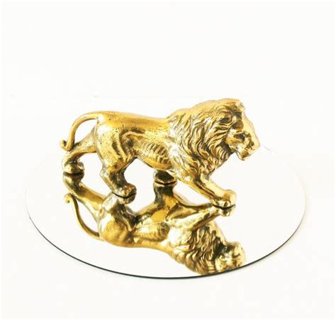 Large Brass Leo Lion Mid Century Figurine Hollywood Regency Etsy