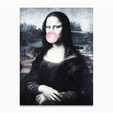 Mona Lisa Blowing Bubblegum Art Print By Underdott Art Fy