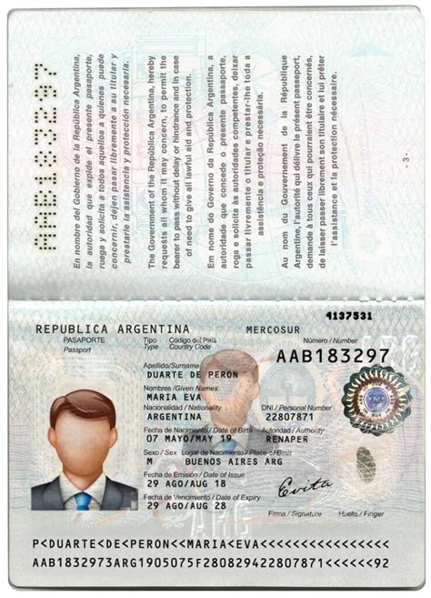 Argentina Passport Template Psd Photoshop File