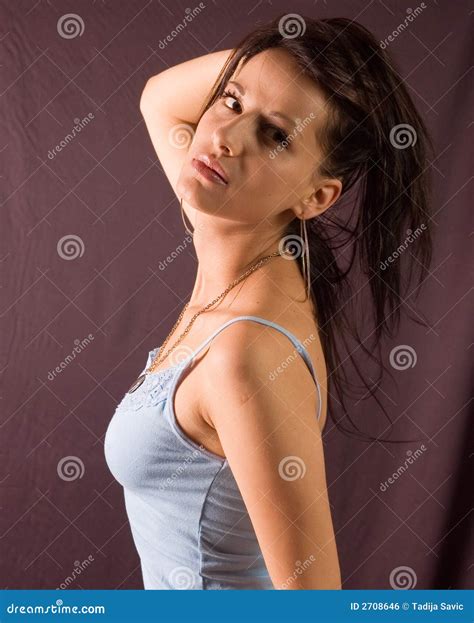 Fille chaude de brunette photo stock Image du désir chaud