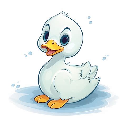 Ilustración vector pato animal pájaro de dibujos animados aislado