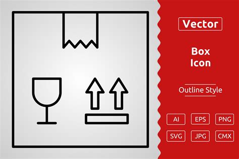 vector box outline icon design graphic  muhammad atiq creative fabrica