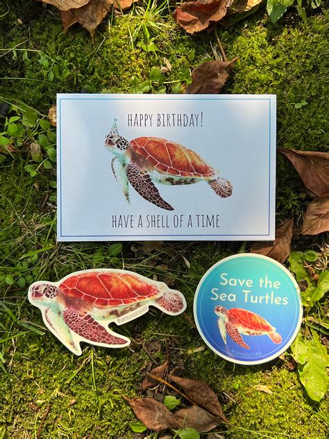 Watercolor Sea Turtle Sticker Sea Turtle Lover Gift Save The Sea