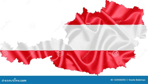 Austria Map with Flag stock illustration. Illustration of cartography ...