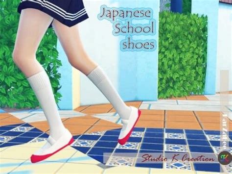 Japanese School Shoes By Studio K Creation For The Sims 4 Spring4sims