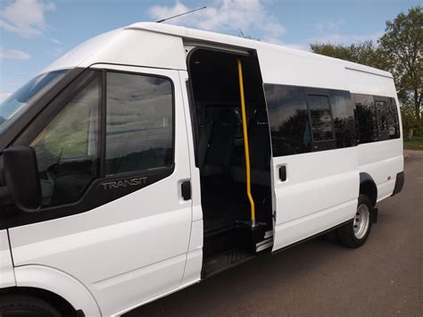 Ford Transit 17 Seat Lightweight Minibus For Sale In White With Towbar And Extended Rear Step