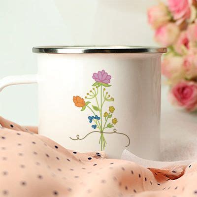 Tasse personnalisée en émail Message Positif Cadeaux