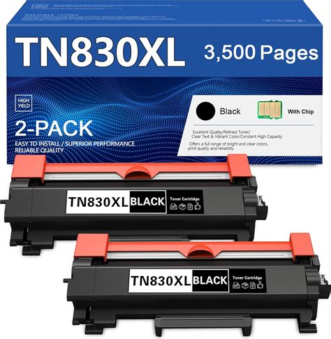 Amazon TN830XL Black 2 Pack Toner Cartridge For Brother Printer