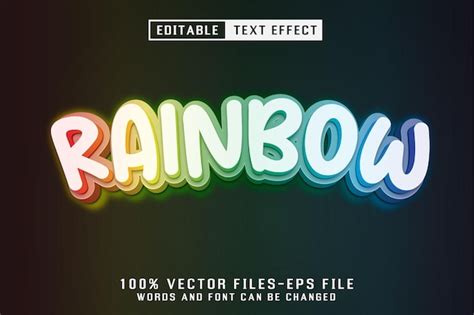 Premium Vector Rainbow Editable Text Effect