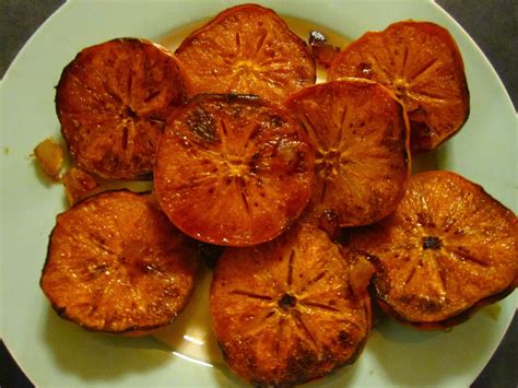 Cold Hands Warm Earth Baked Persimmon With Candied Ginger And Honey