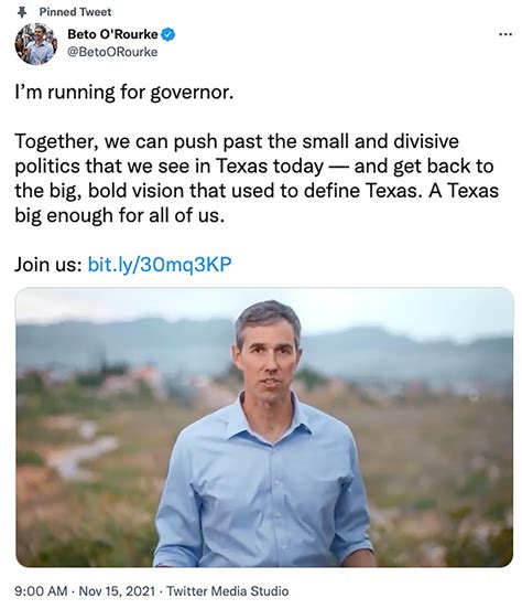 Beto Orourke Announces 2022 Run For Texas Governor