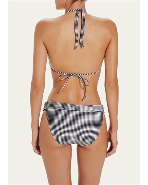 Vix Gingham Bia Tube Bikini Bottoms In Blue Lyst