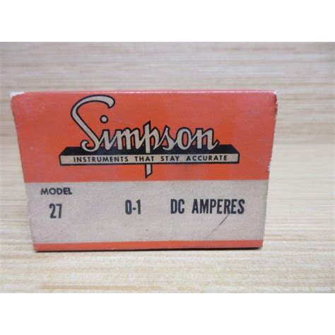 Simpson Model 27 Meter 27 0 1 Dc Amperes Mara Industrial