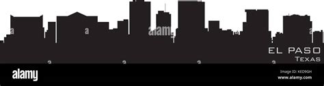 El Paso, Texas skyline. Detailed vector silhouette Stock Vector Image ...