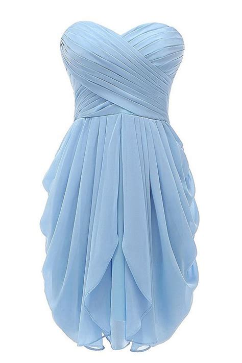 Kiss Dress Womens Strapless Chiffon Short Bridesmaid Dresses Prom