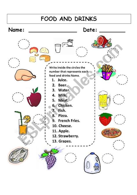 Food Matching Game Esl Worksheet By Tha Sguia