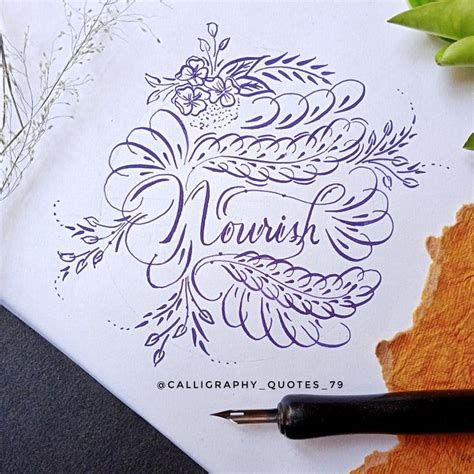 Nourish in Copperplate Calligraphy #flourish #copperplate #calligraphy ...