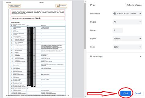 Cara Printout Cetak Info Gtk Guru Sertifikasi Tahun Sudut Kelas