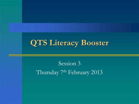 Qts Literacy Booster