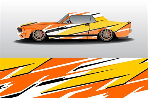 Premium Vector Yellow Orange Racing Car Livery Design