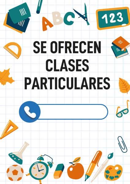 Anuncia Tus Clases Particulares Imprimir Carteles Gratis