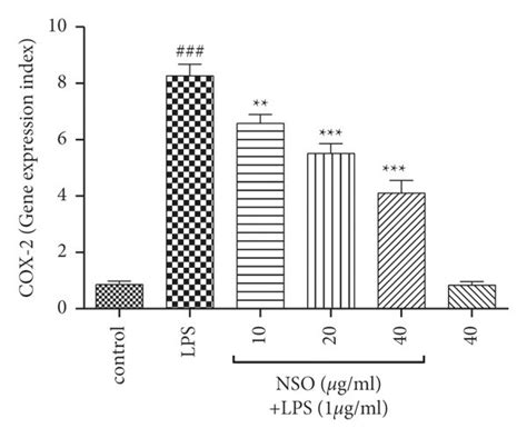 Effects Of Nso On The Gene Expression Levels Of Tnf α Cox 2 Il 1β