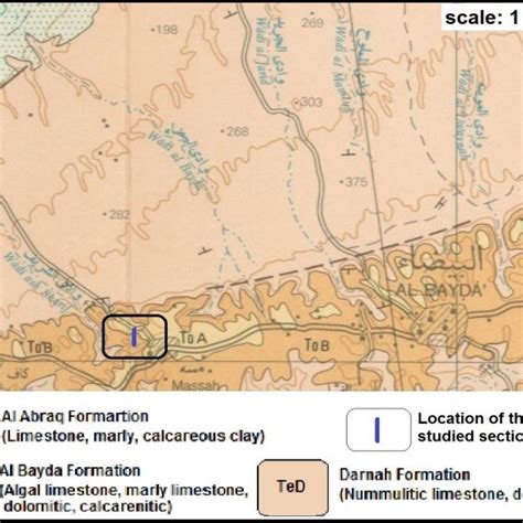 Geological Map Of The Al Bayda Massah Area Modified From Röhlich 1974 Download Scientific