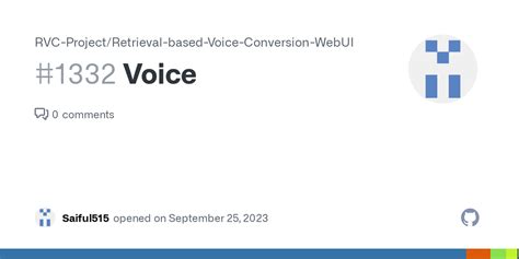 Voice Issue Rvc Project Retrieval Based Voice Conversion