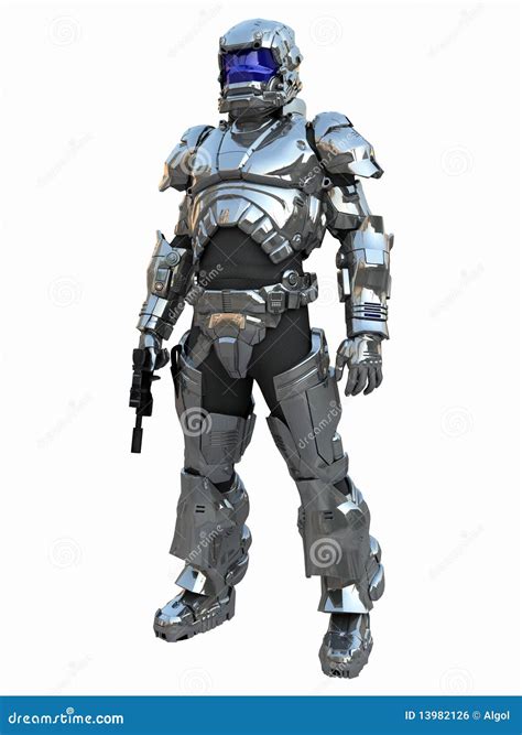 Space Marine Major In Reflective Armour Royalty Free Stock Image ...