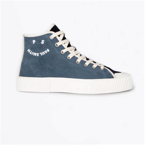 Ps Paul Smith Suede Kibby Hi Top Sneakers Blue Mr And Mrs Stitch