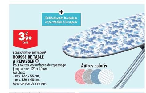 Promo Housse De Table Repasser Home Creation Bathroom Chez Aldi