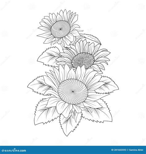 Sunflower Bouquet Drawing Sketch Sunflower Bouquet Drawing Sketch