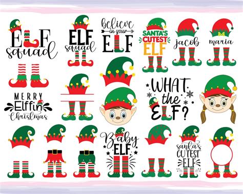 Christmas Elf Svg Elf Svg Elf Hat Svg Elf Monogram Svg Etsy