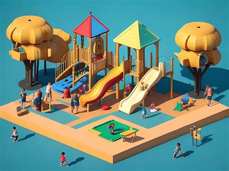 Premium Ai Image Playground Isometric Photography