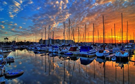 Wallpaper Sunlight Boat Sunset Sea Cityscape Water Reflection