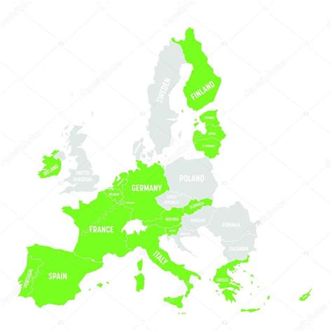 Mapa De Eurozona Estados Que Utilizan La Moneda Euro Mapa Vectorial