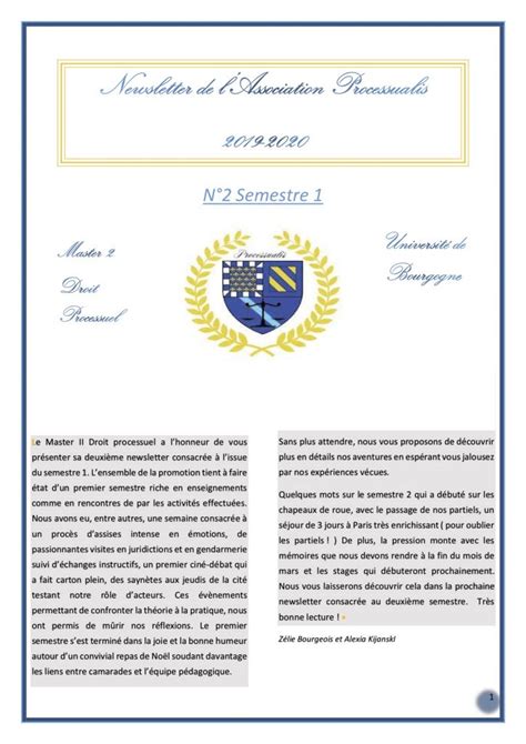 Association Processualis Dijon Newsletter N2