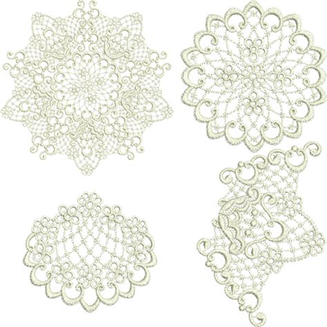 Lace Doily 3 Piece Set Embroidery Motif 17 By Sue Box Sue Box Creations