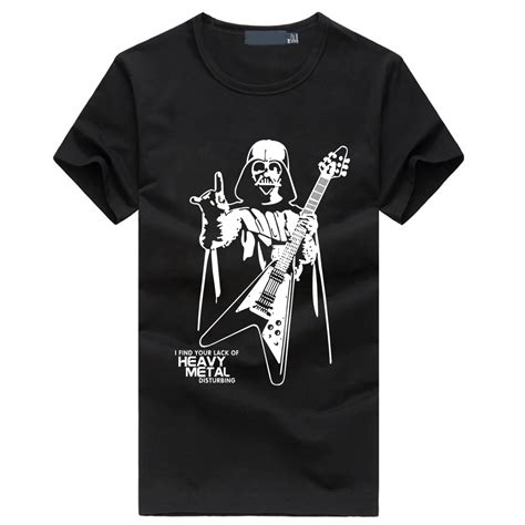 Men Darth Vader Heavy Metal Printing Designer Funny T Shirts Short