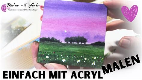 Landschaft Im Abendlicht Mit Acrylfarben Malen Leichte Schritt Für