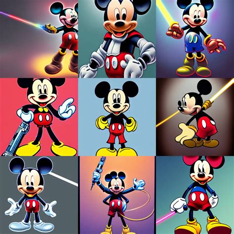 Highly Detailed Realistic Style Mickey Mouse Wearing Stable