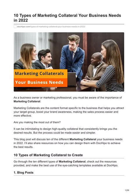 PPT 10 Types Of Marketing Collateral Your Business Needs In 2022